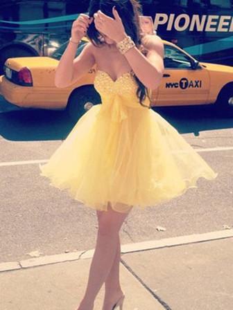 Yellow Puffy Dresses