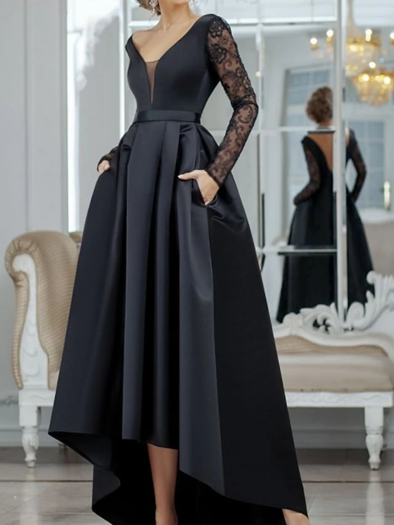 Elegant Black A Line Short Graduation Dress O Neck, Sleeveless
